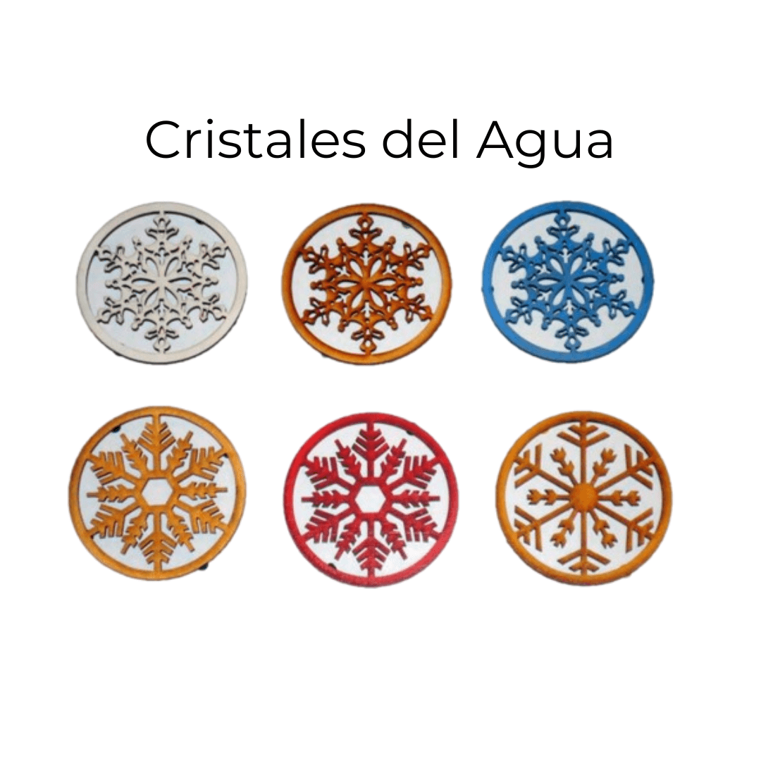 Portavasos de Geometría Sagrada en Madera - Vitalización de Bebidas