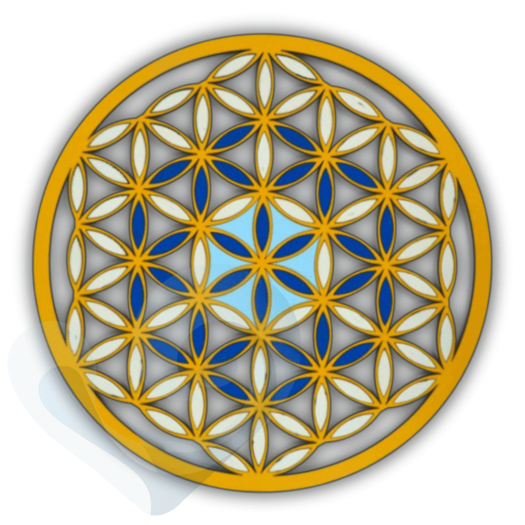 Mandala con Flor y Semilla de la vida en Madera - Estructura y Energía Vital - Imagen 2