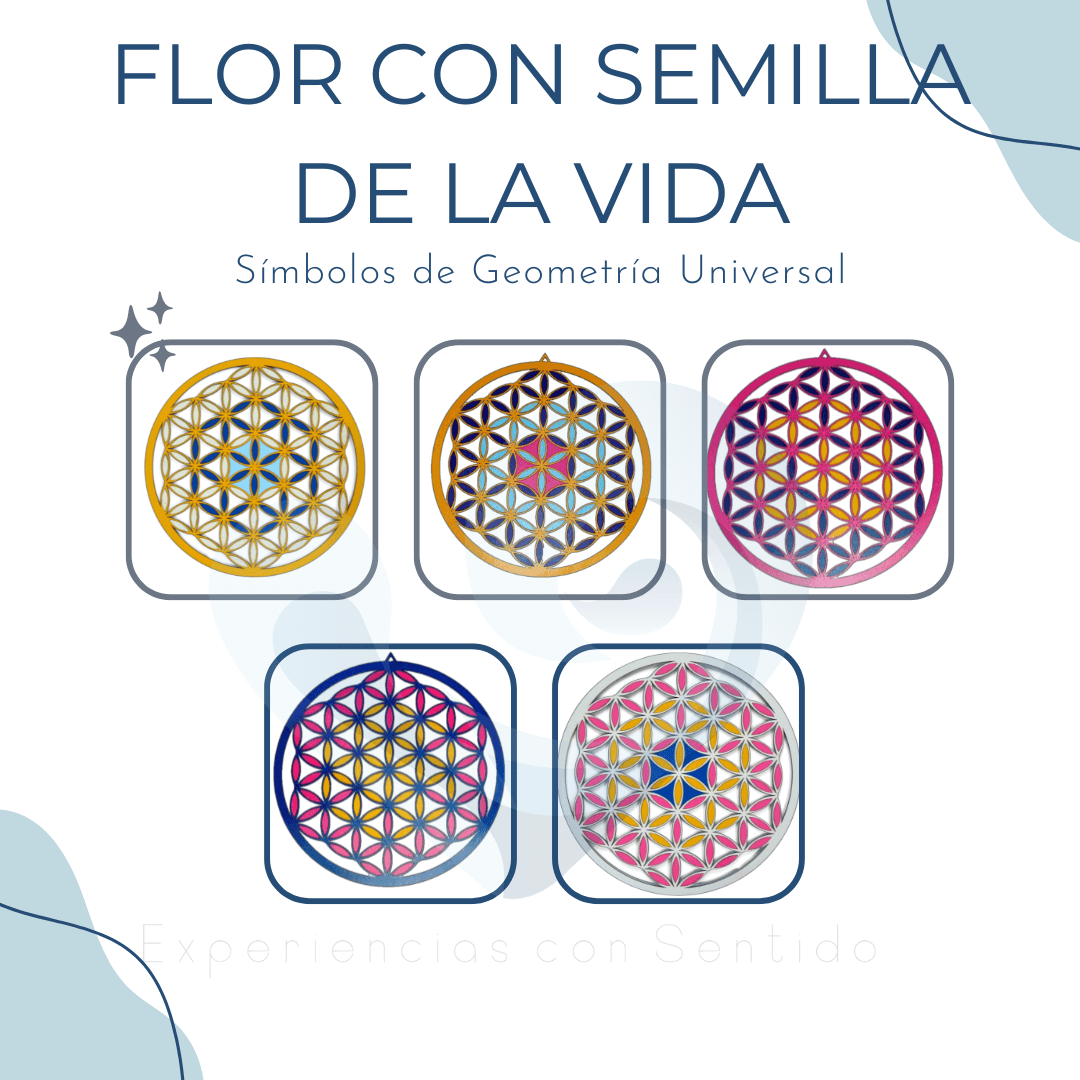 Mandala con Flor y Semilla de la vida en Madera - Estructura y Energía Vital