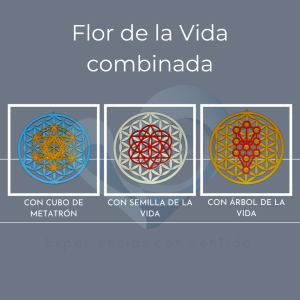 Flor de la Vida combinada - en madera - Ø 21 cm