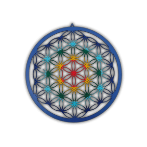 Flor de la Vida Pétalos Huecos colores chakras  - madera