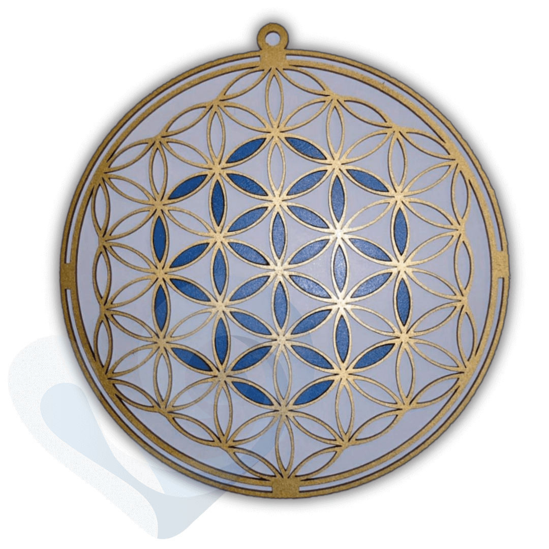 Mandala Flor y Semilla de la Vida en Madera - Estructura y Energía Vital - Imagen 3