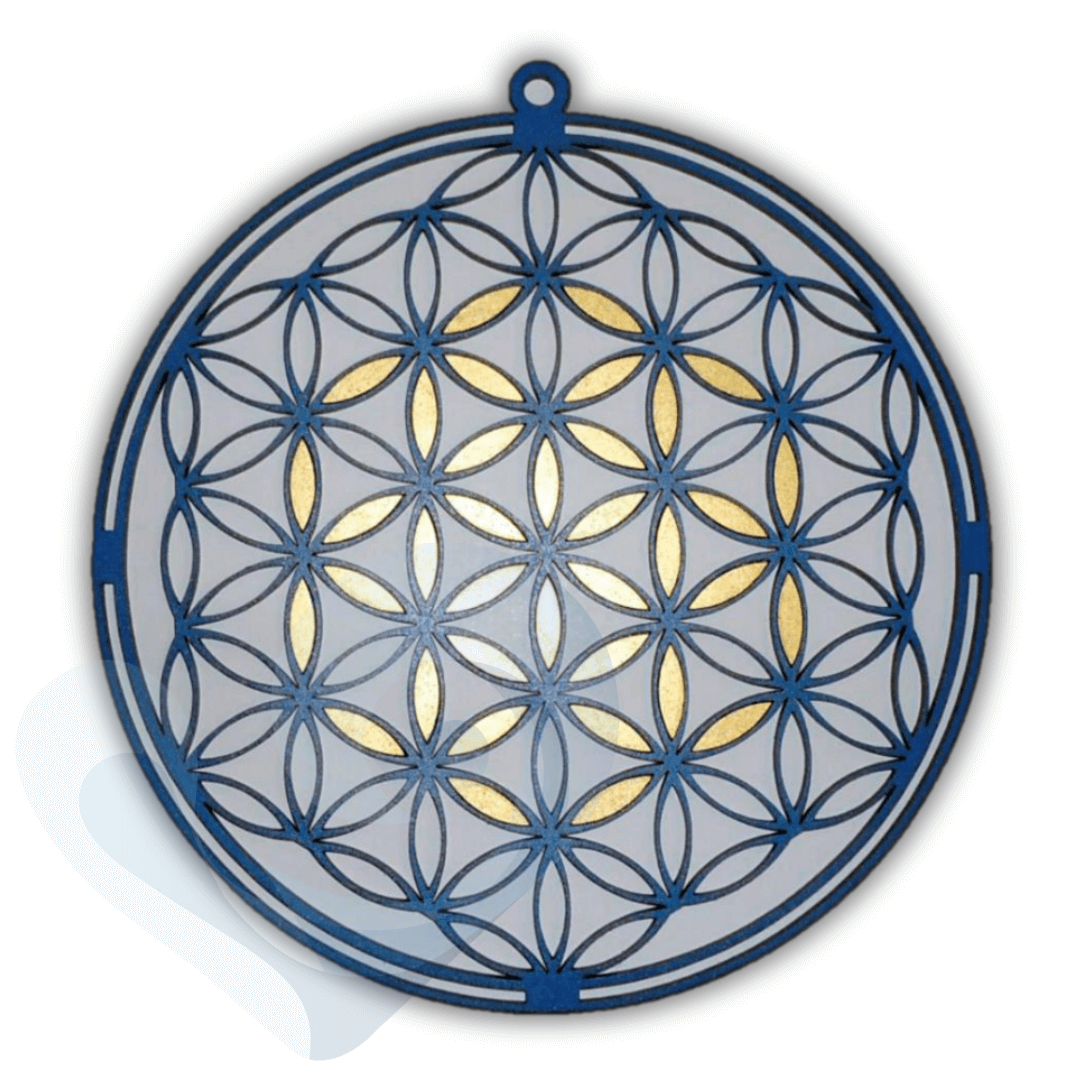 Mandala Flor y Semilla de la Vida en Madera - Estructura y Energía Vital - Imagen 2