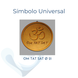 Símbolo Universal madera OM TAT SAT Ø 21 cm