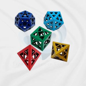 Set básico poliedros Politriangular madera