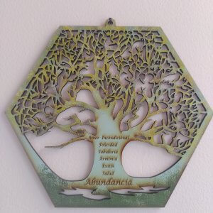 árbol de la abundancia en madera de 29 cm