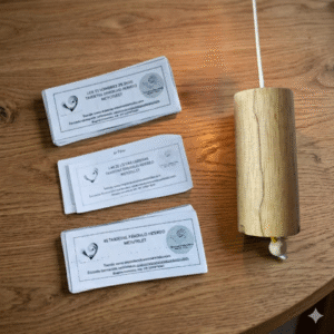 Péndulo Hebreo | cilindro 7 cm natural | 140 tarjetas Blanco y Negro